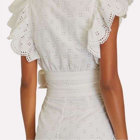 Intermix eyelet Magda ruffled top and short set size 0 100% cotton cream/white - Picture 2 of 12